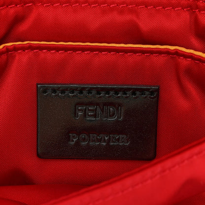 Fendi X PORTER Nylon Cuoio Roma Mini Phone Baguette Belt Bag Cardinale Fuoco 6 of 9