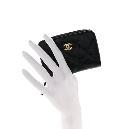 Chanel Caviar Quilted Zip Coin Purse Black 2 of 8