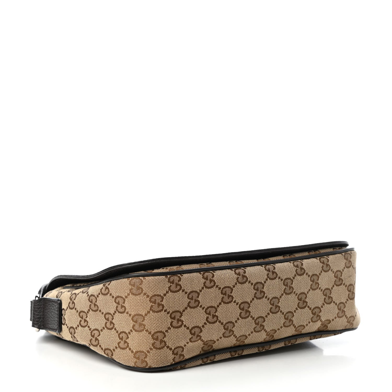Gucci Monogram Flap Messenger Bag Beige Dark Brown 4 of 9