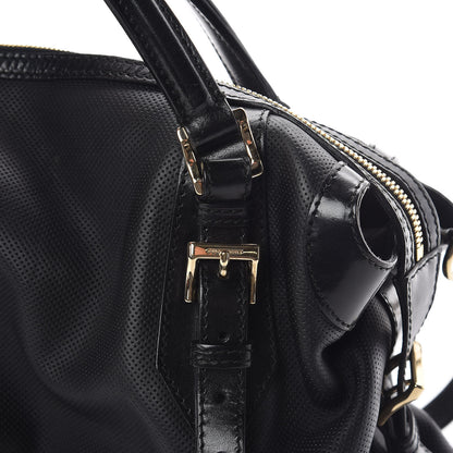 Burberry Calfskin Perforated Ellers Satchel Black 29 of 31