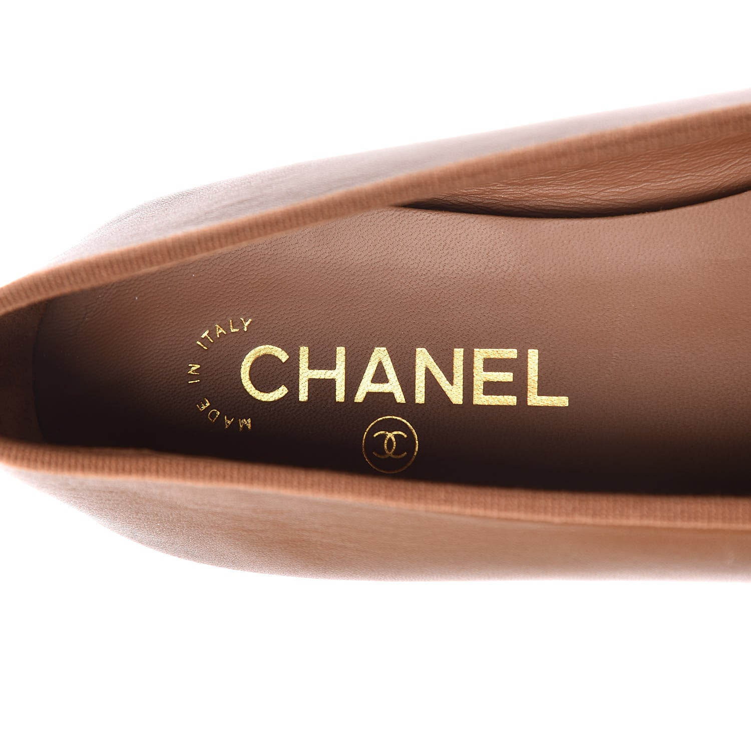Chanel Lambskin Cap Toe Ballerina Flats 40.5 Camel 7 of 9
