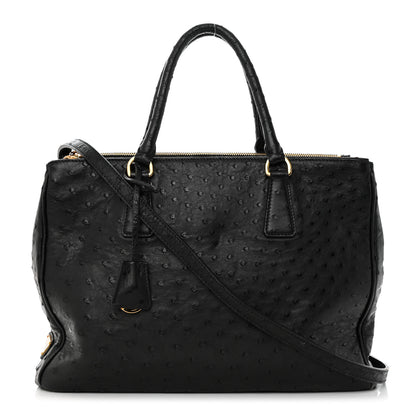 Prada Ostrich Double Zip Tote Black 1 of 27
