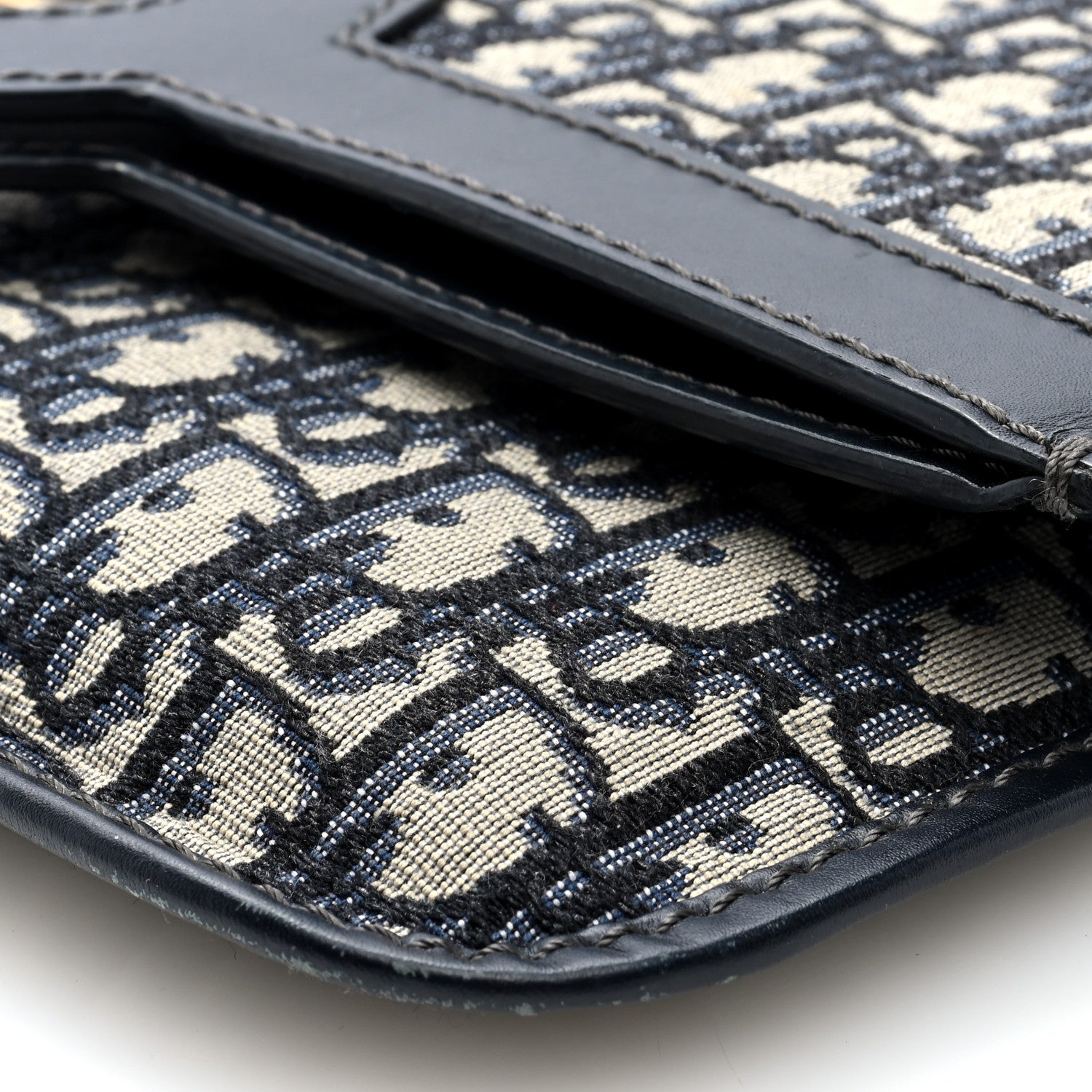 Christian Dior Oblique Fold Over Clutch Blue 9 of 10