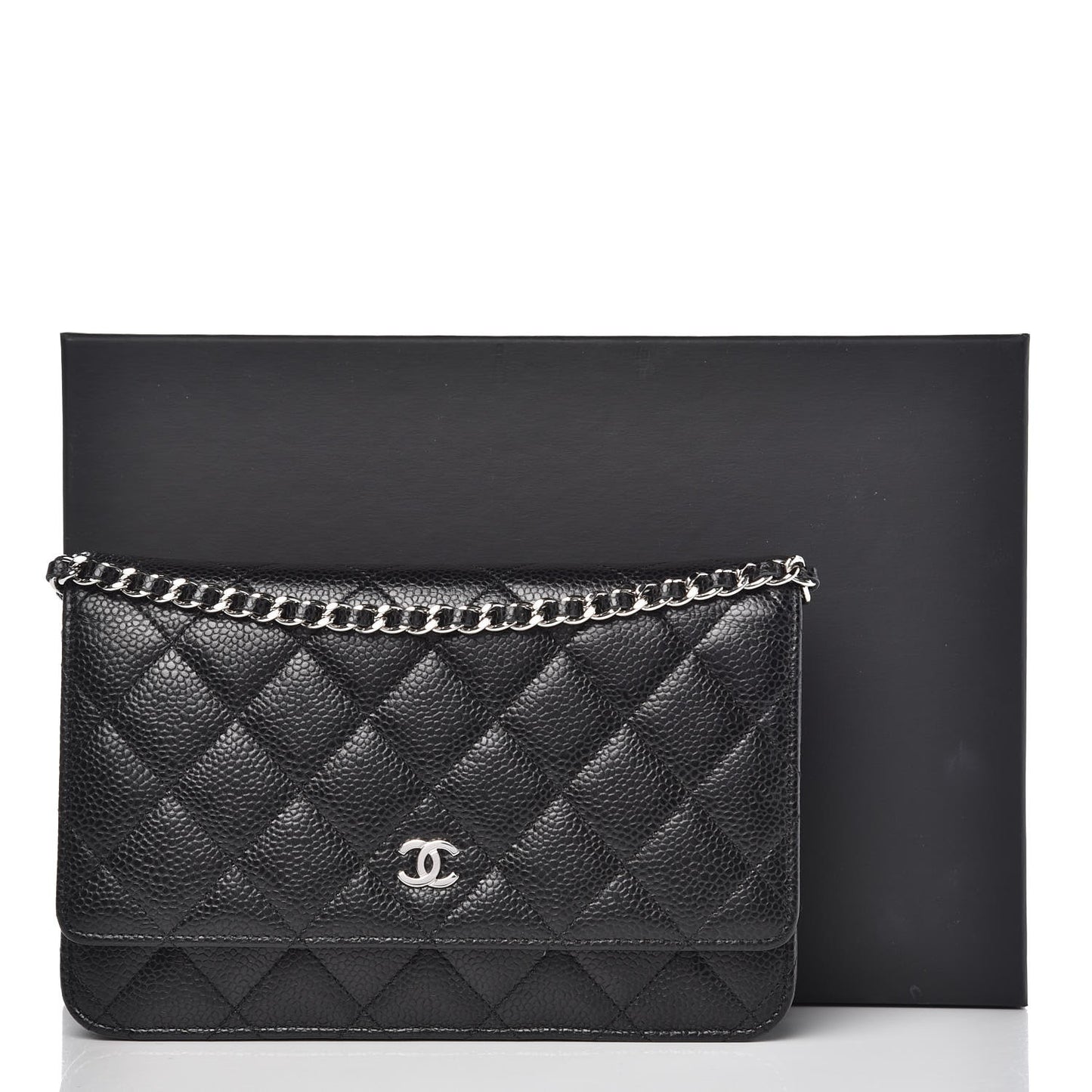 Caviar Quilted Wallet On Chain WOC Black