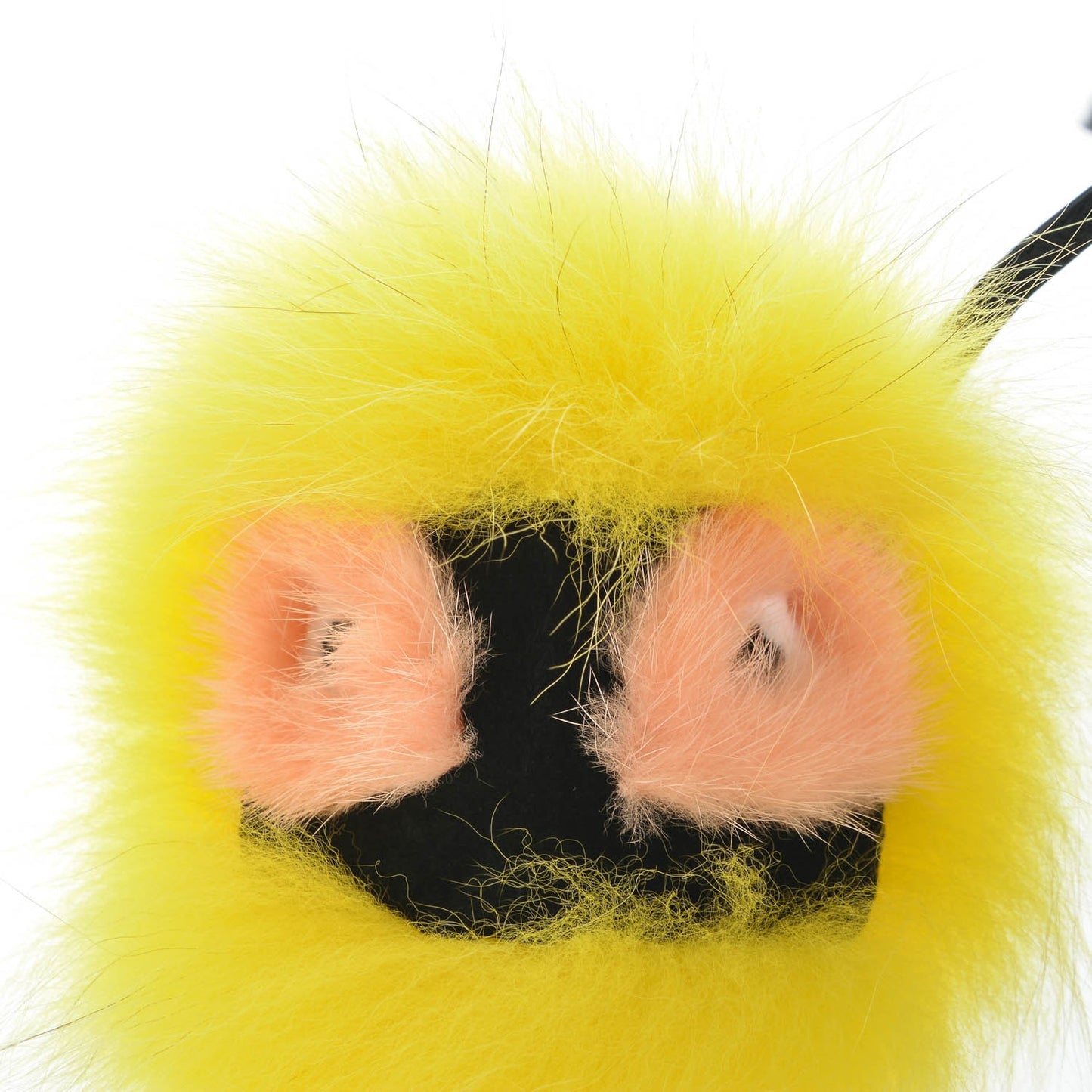Fox Mink Rabbit Fur Vitello Dolce Flashy Monster Bag Bug Charm Giallo Fluo Multicolor