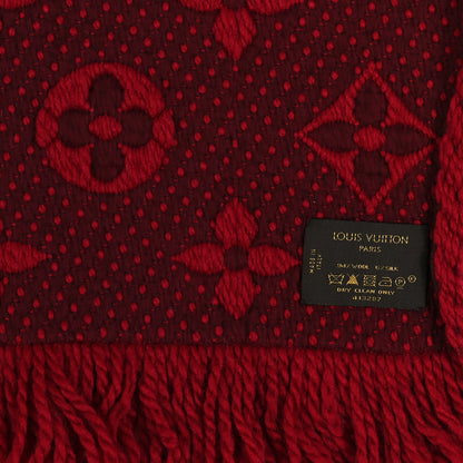 Louis Vuitton Wool Silk Logomania Scarf Rubis 3 of 3