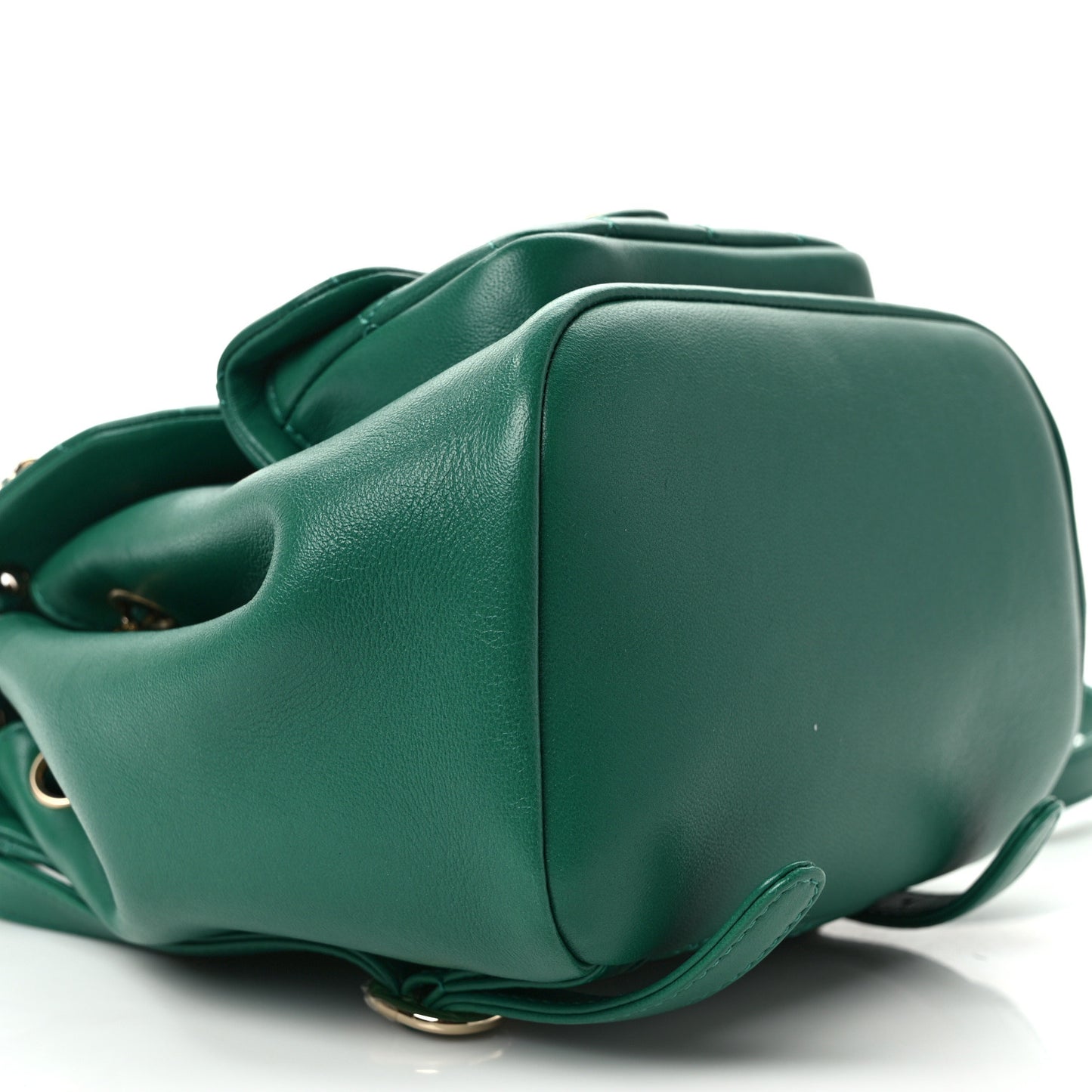 Lambskin Quilted Small Duma Drawstring Backpack Green