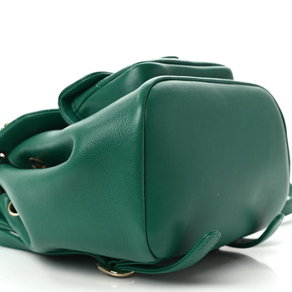 Chanel Lambskin Quilted Small Duma Drawstring Backpack Green 8 of 9