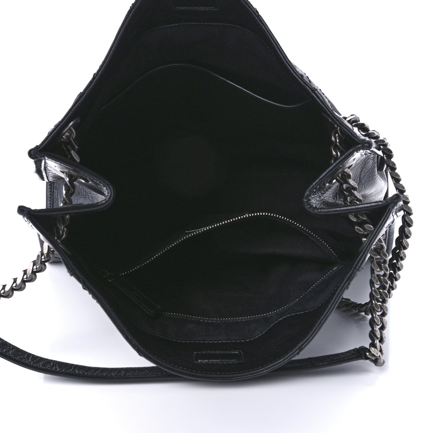Saint Laurent Crinkled Calfskin Matelasse Monogram Medium Niki Shopper Tote Black 5 of 9
