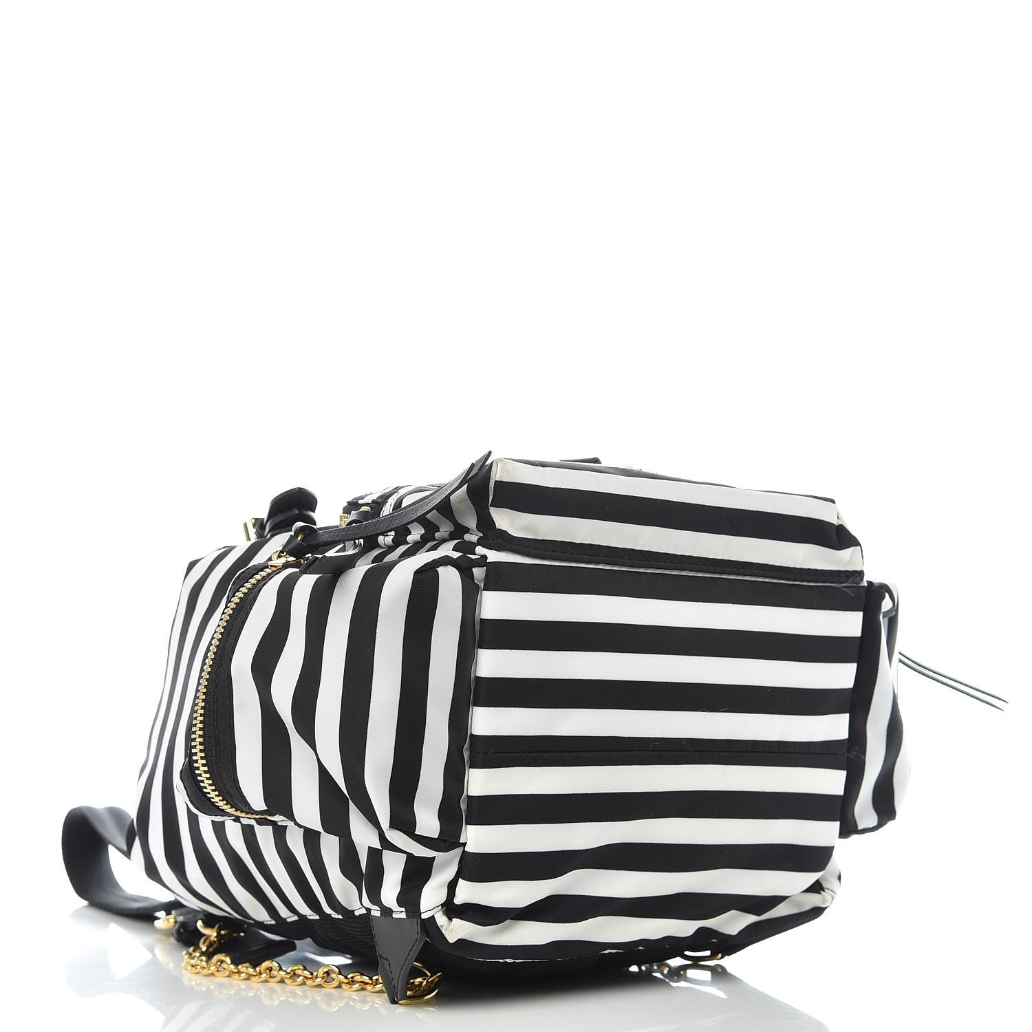 Burberry Nylon Striped Medium Rucksack Backpack Black White 4 of 10
