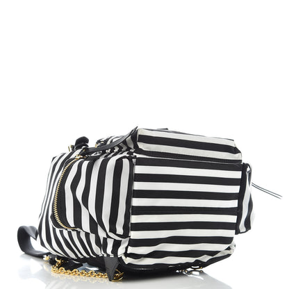 Burberry Nylon Striped Medium Rucksack Backpack Black White 4 of 10