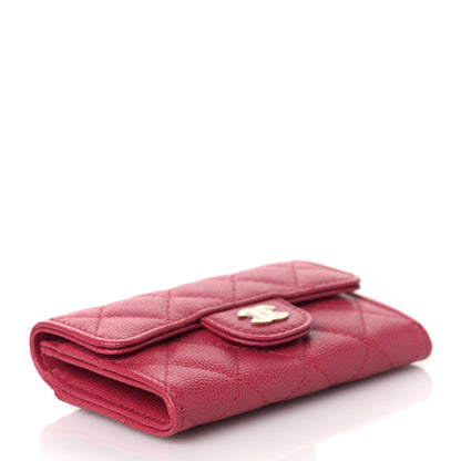 Chanel Caviar Quilted Flap Card Holder Wallet Fuchsia 4 of 11