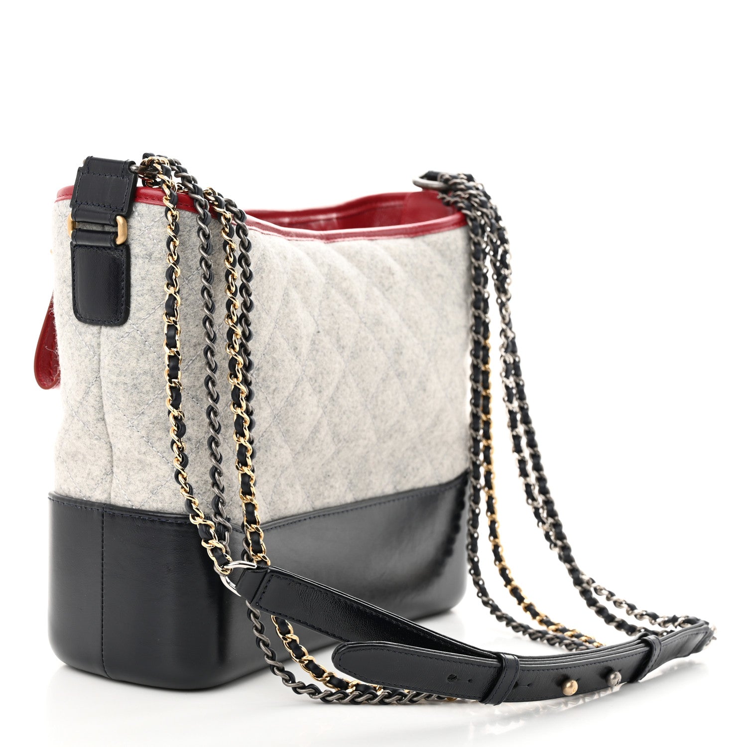 Chanel Wool Calfskin Quilted Medium Gabrielle Hobo Navy 2 of 10