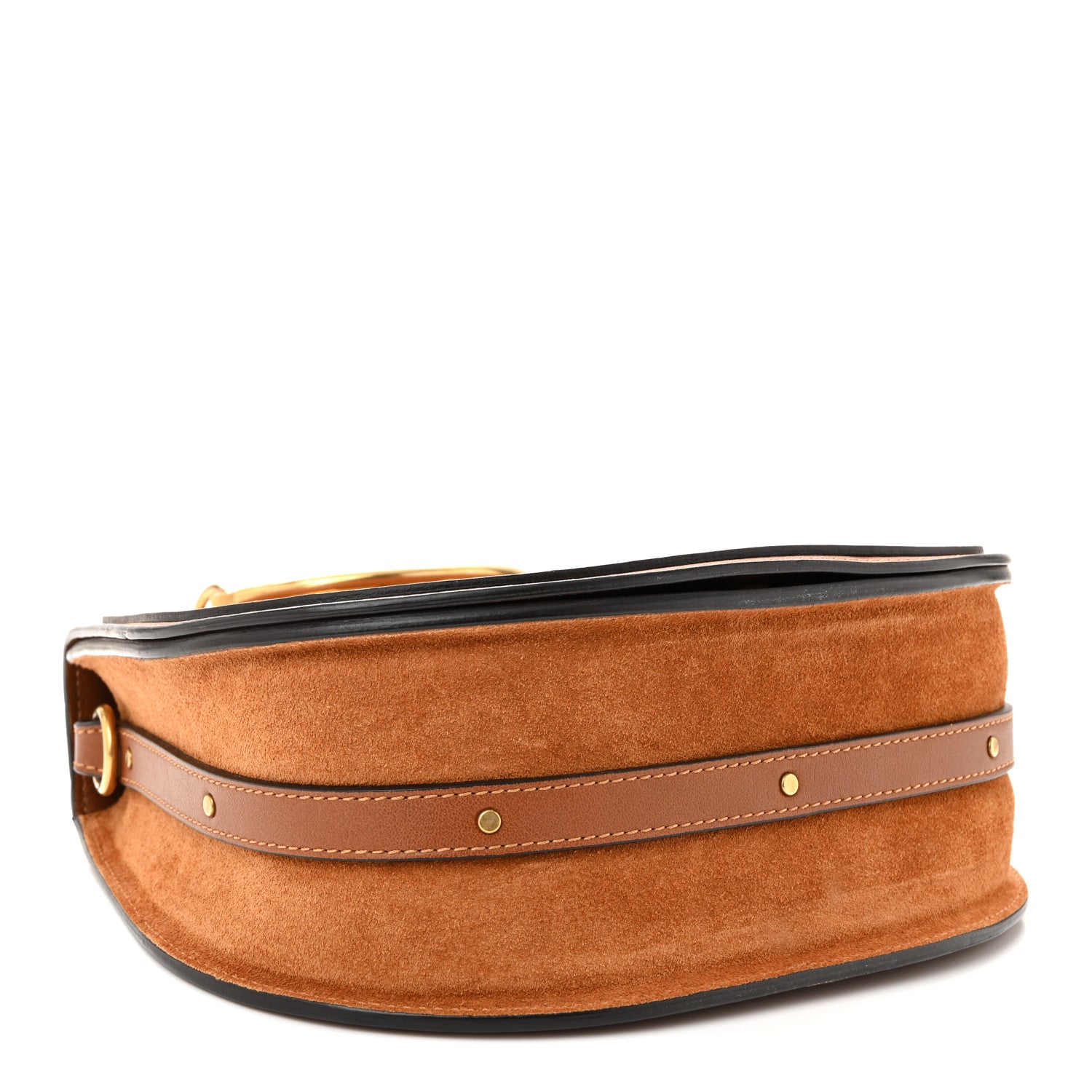 Chloe Calfskin Suede Medium Nile Bracelet Bag Caramel 4 of 10
