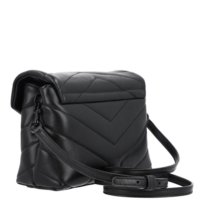 Saint Laurent Calfskin Y Quilted Monogram Toy Loulou Crossbody Bag Black 3 of 11