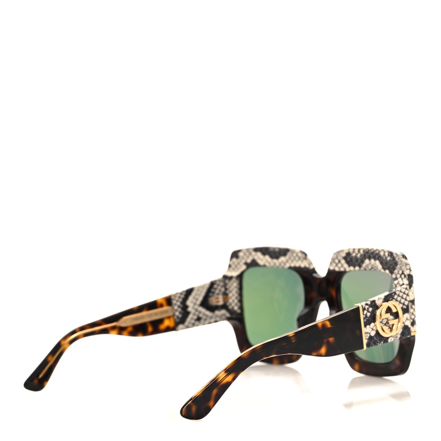 Snakeskin Acetate Square Sunglasses GG0484S Havana