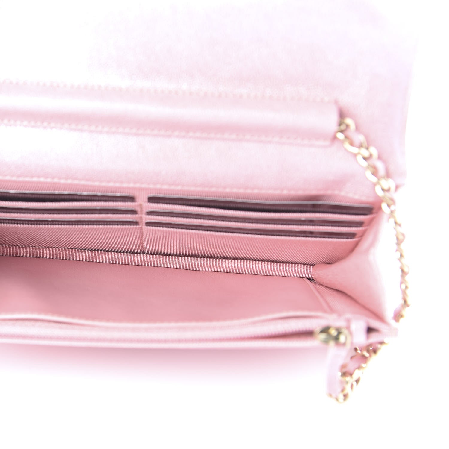 Chanel Iridescent Caviar Quilted Wallet on Chain WOC Rose Pink 5 of 11