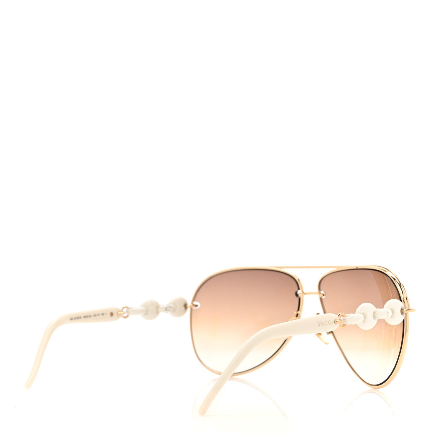 Gucci Marina Chain Aviator Sunglasses GG 4225/S Gold White 4 of 8