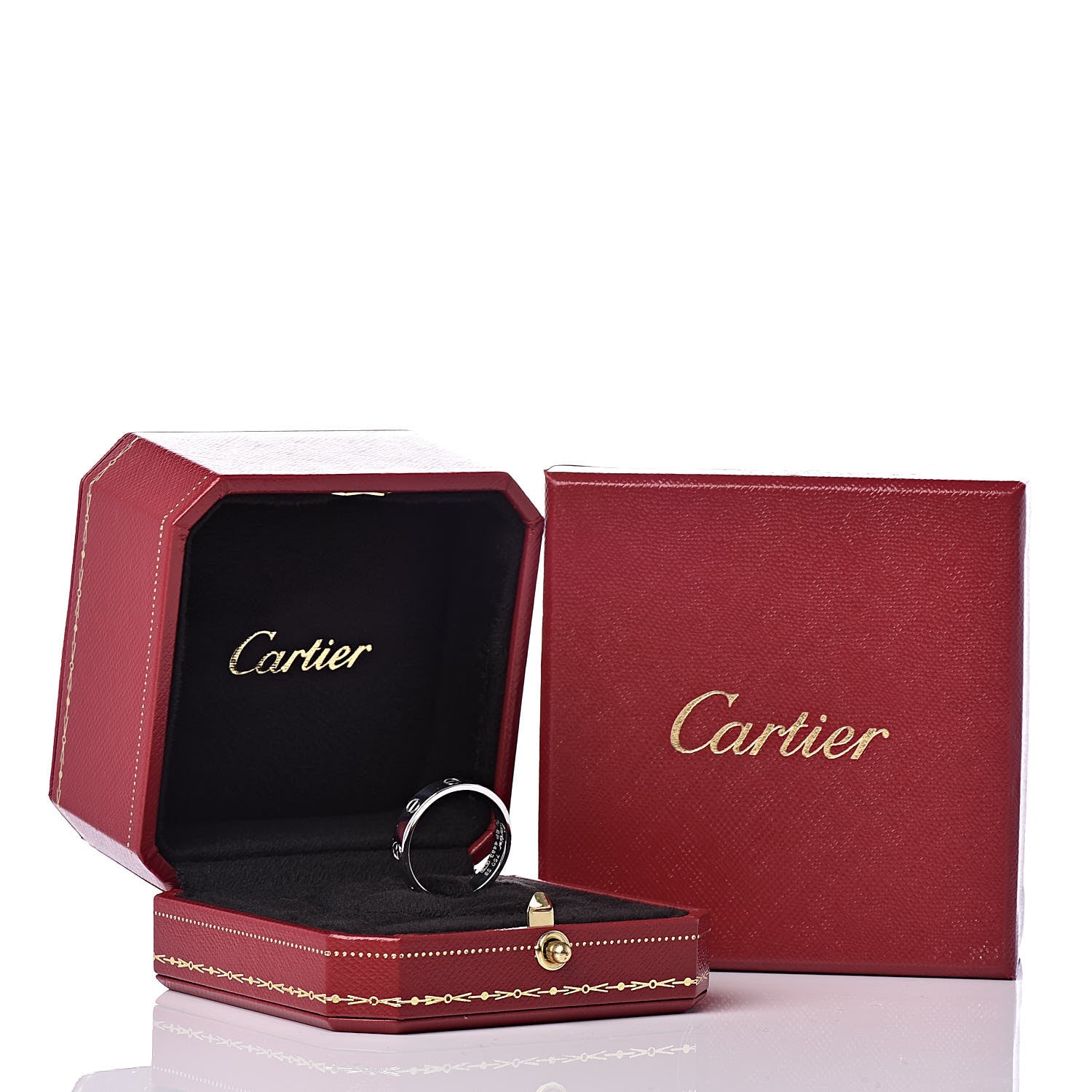 Cartier 18K White Gold 4mm LOVE Wedding Band Ring 58 8.5 5 of 5