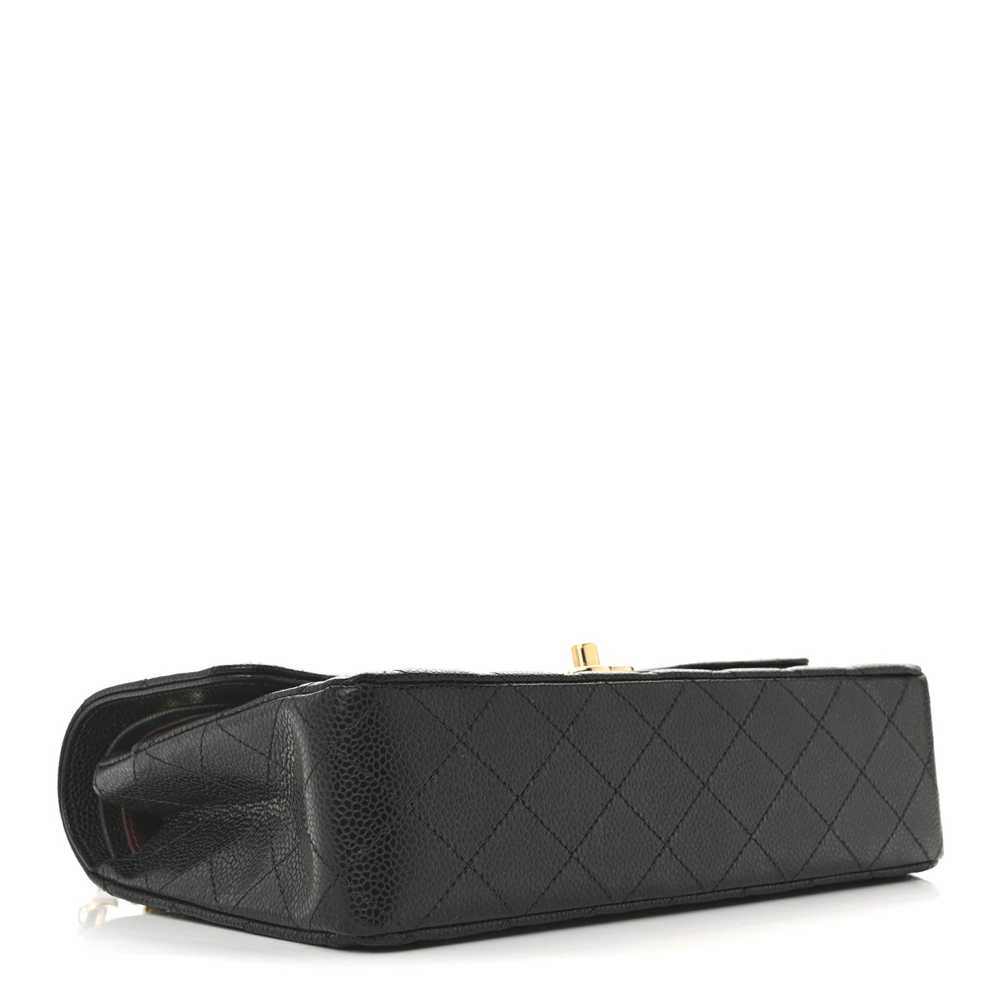 Caviar Quilted Medium Double Flap Black