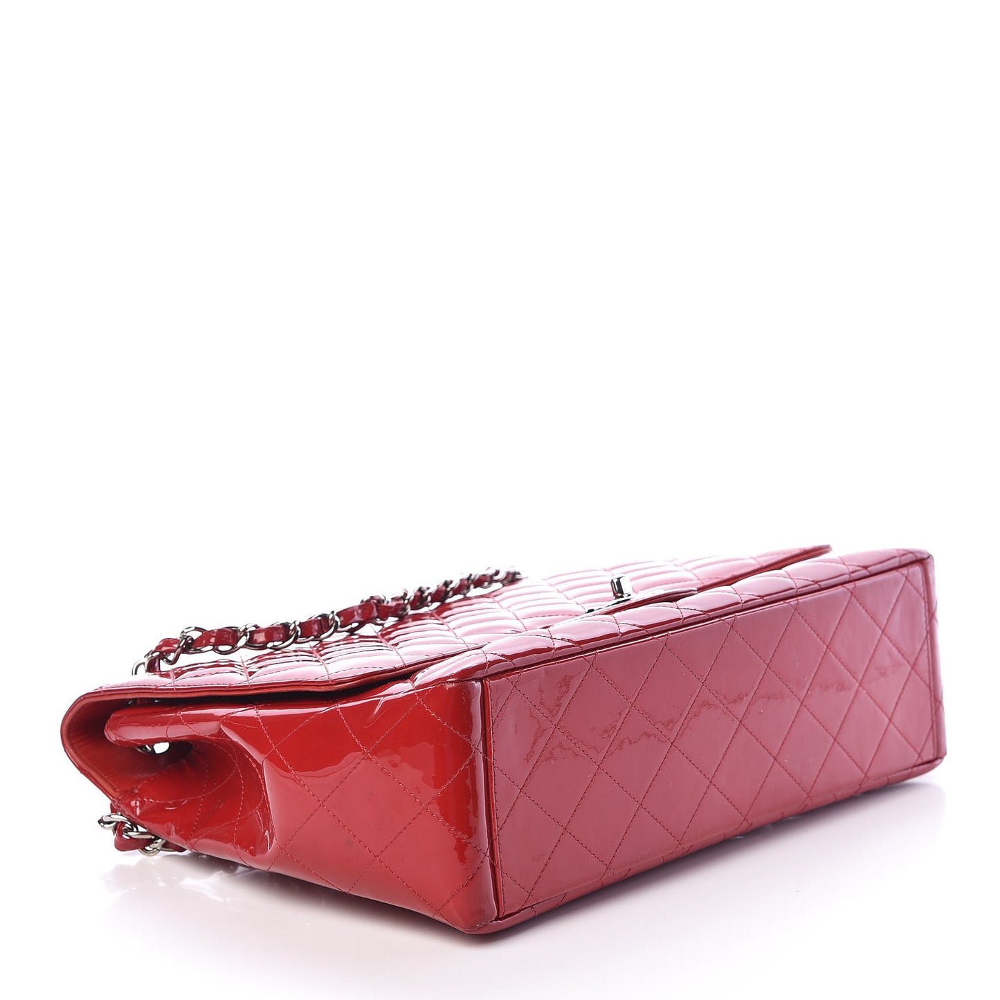Patent Quilted Maxi Single Flap Red