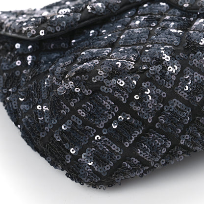 Chanel Satin Sequin Medium Classic Flap Grey 8 of 10