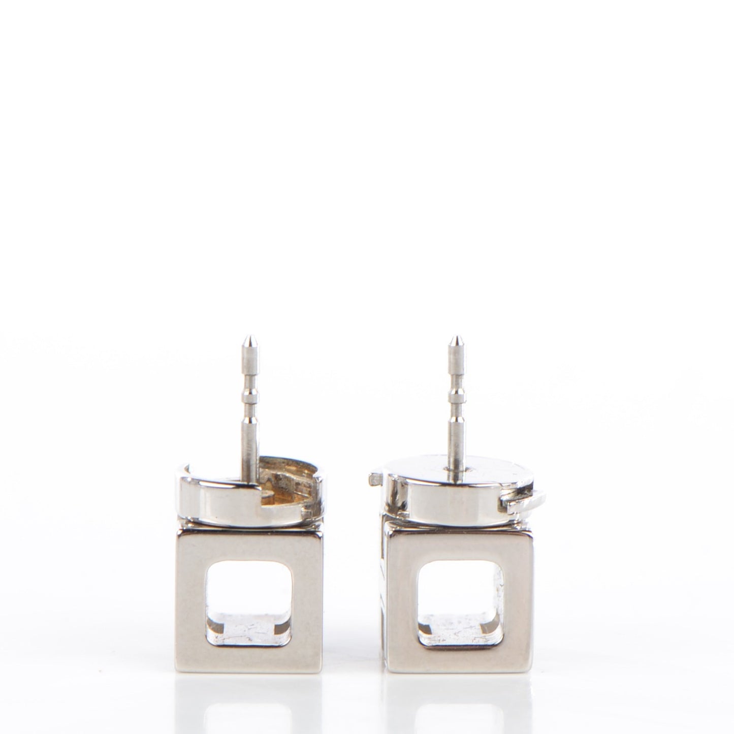 Palladium Lacquered Cage d'H Earrings Bleu