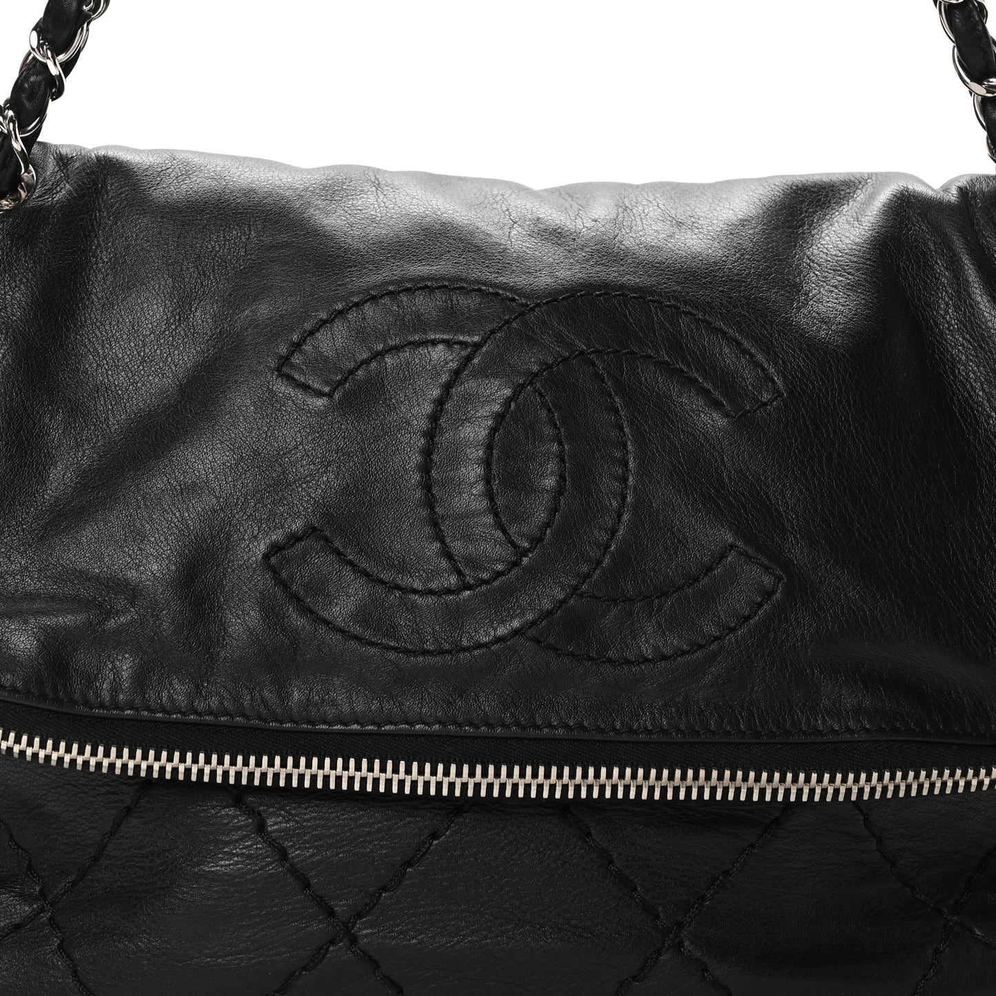 Calfskin Expandable Flap Black Black