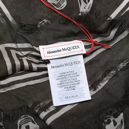 Alexander McQueen Modal Silk Skull Scarf Black White 3 of 3
