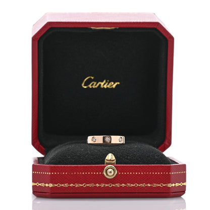 Cartier 18K Pink Gold 8 Diamond 4mm LOVE Wedding Band Ring 51 5.75 5 of 5