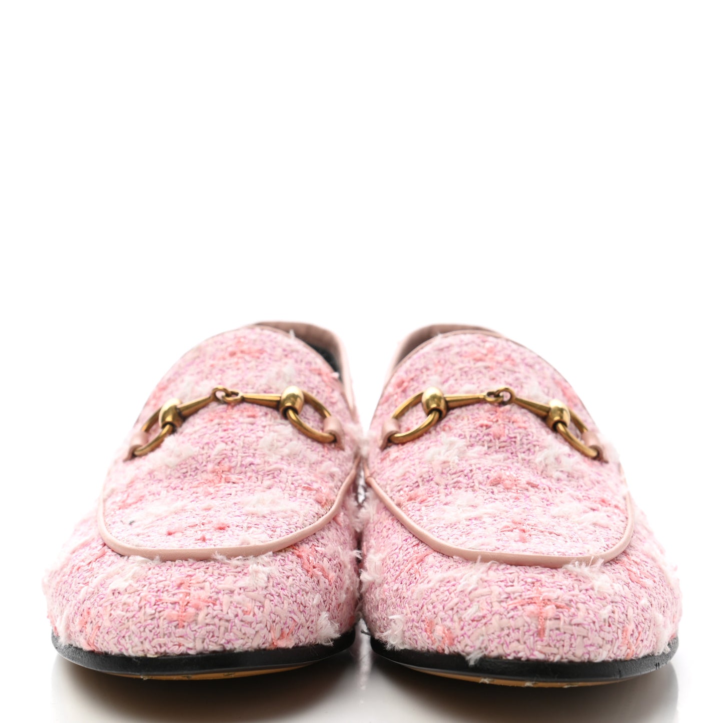 Wool Tweed Horsebit Womens Jordaan Loafers 36 Pink White Perfect Pink