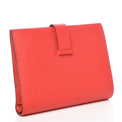 Hermes Epsom Bearn Compact Wallet Rouge Tomate 3 of 8