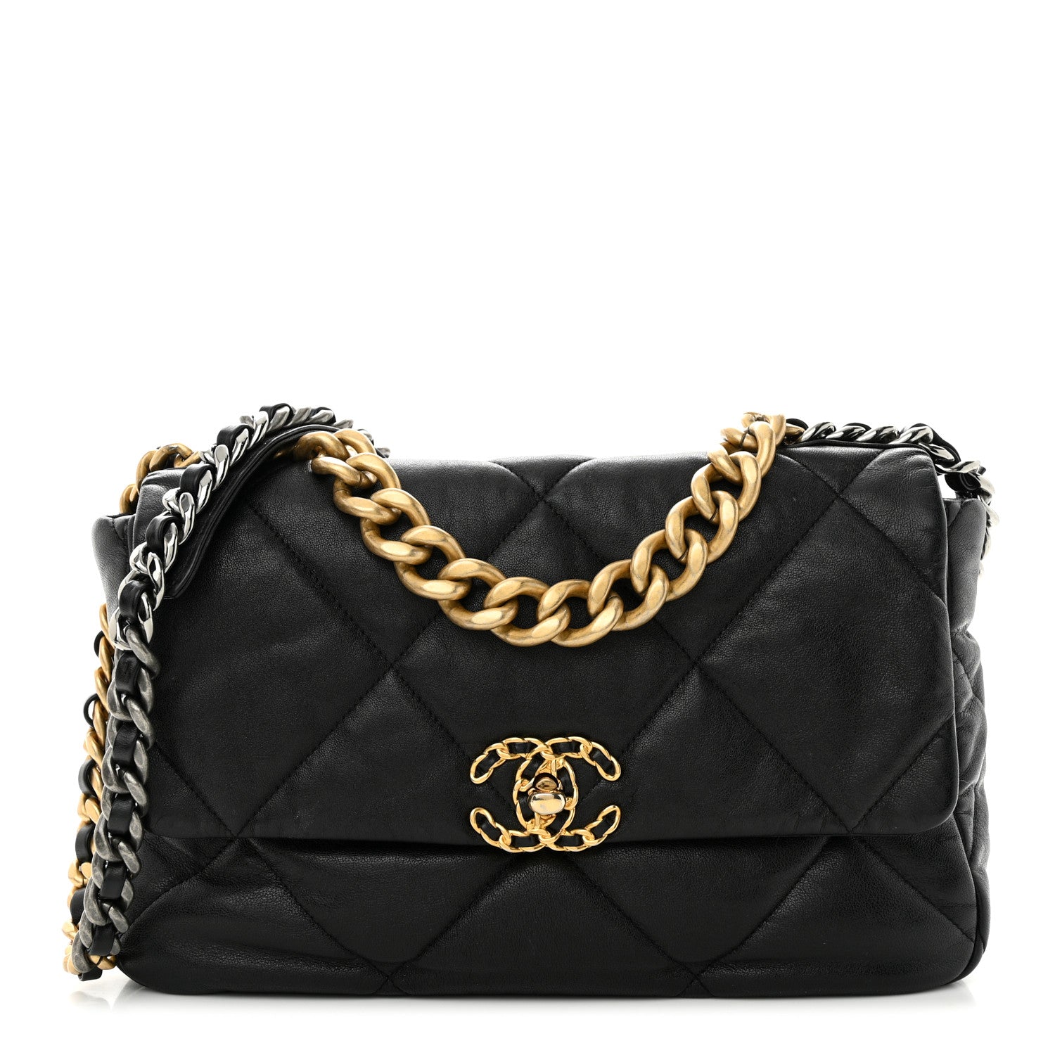 Chanel Lambskin Quilted Large Chanel 19 Flap Black 1 of 16