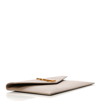 Saint Laurent Grain De Poudre Uptown Pouch Dark Beige 4 of 11