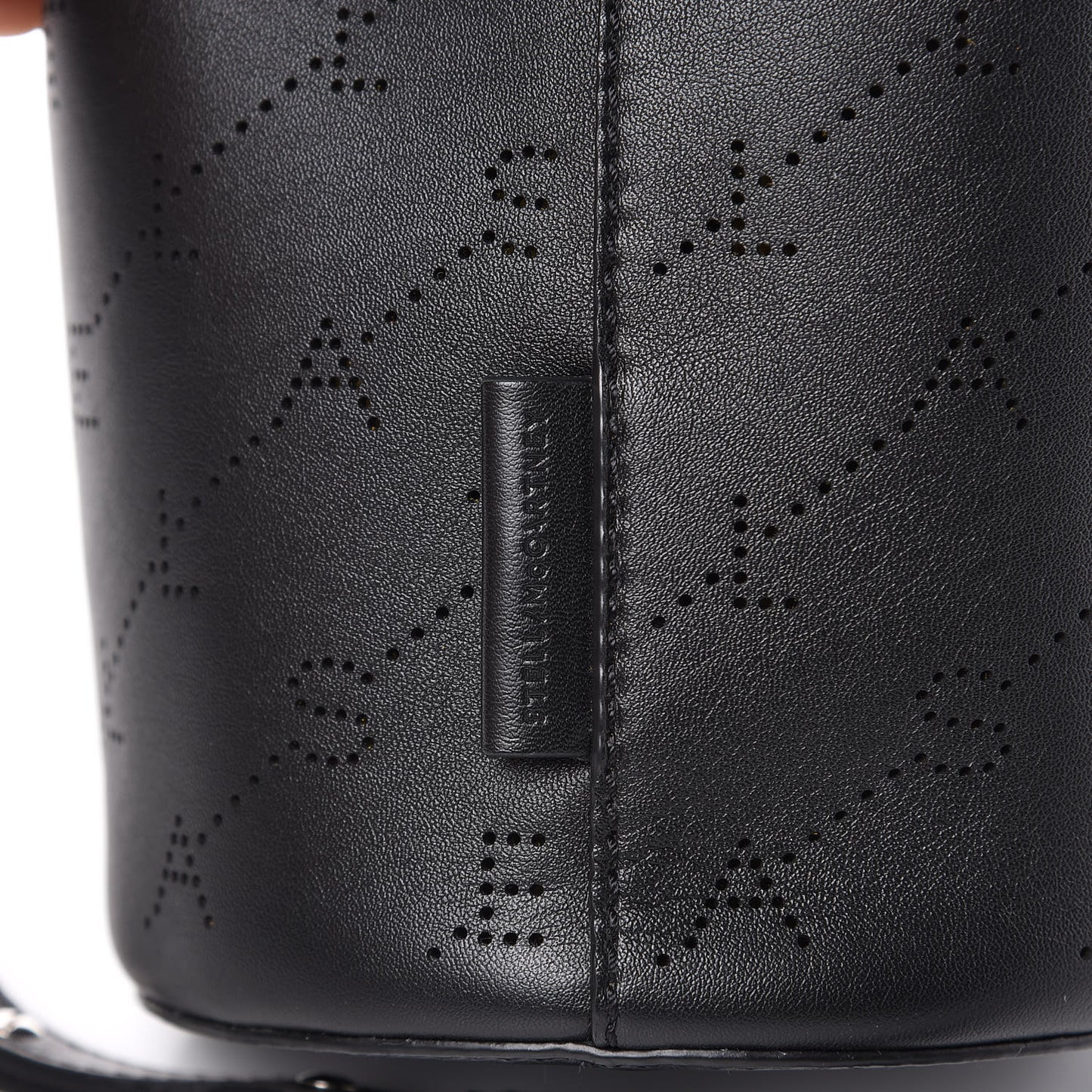 Perforated Eco Alter Nappa Mini Bucket Bag Black