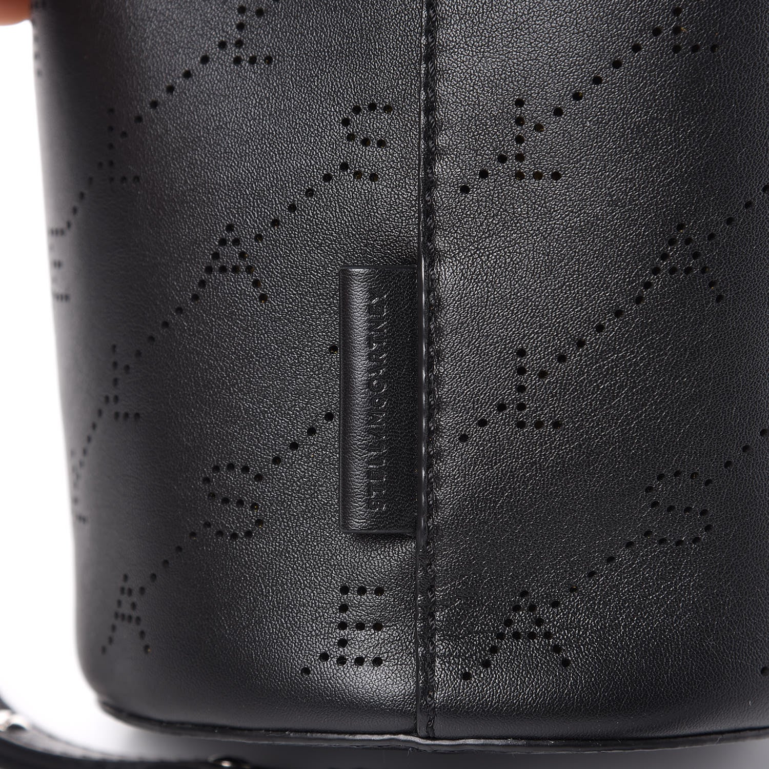 Stella McCartney Perforated Eco Alter Nappa Mini Bucket Bag Black 7 of 9