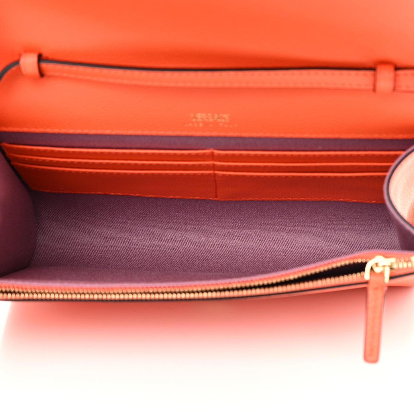 Grained Calfskin La Medusa Crossbody Bag Orange