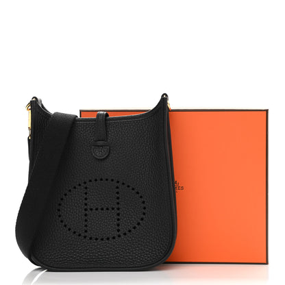 Hermes Taurillon Clemence Evelyne TPM Black 11 of 11