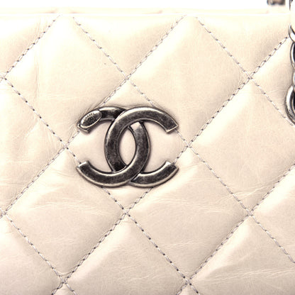 Chanel Glazed Calfskin Quilted Tote Grey 10 of 11