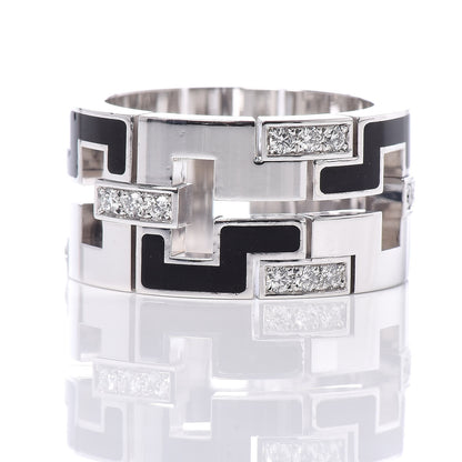 Cartier 18K White Gold Enamel Diamond Le Baiser Du Dragon Ring 52 6 5 of 7