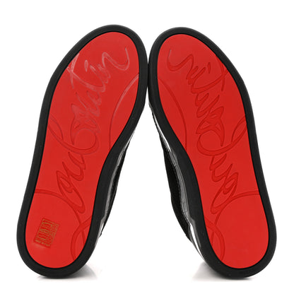 Christian Louboutin Calfskin Neoprene Veau Velours Mens Aurelien Flat Sneakers 40.5 Black 6 of 11