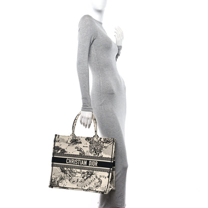 Christian Dior Canvas Embroidered Large Zodiac Toile De Jouy Book Tote Latte 2 of 12