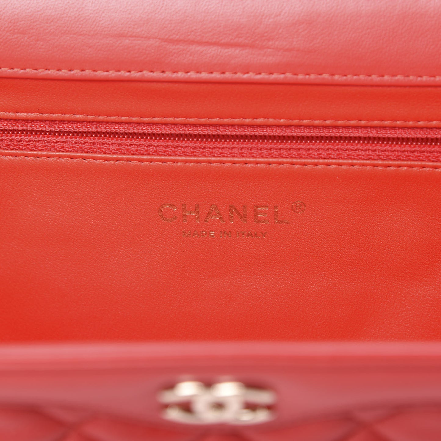 Lambskin Quilted Clutch Red