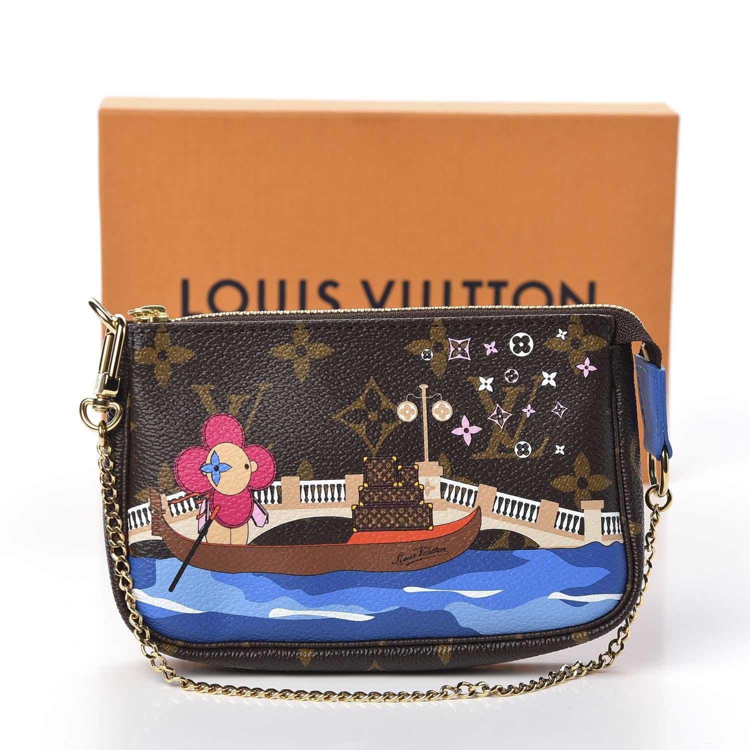 Louis Vuitton Monogram 2019 Christmas Animation Mini Venice Pochette Accessories Blue 9 of 9