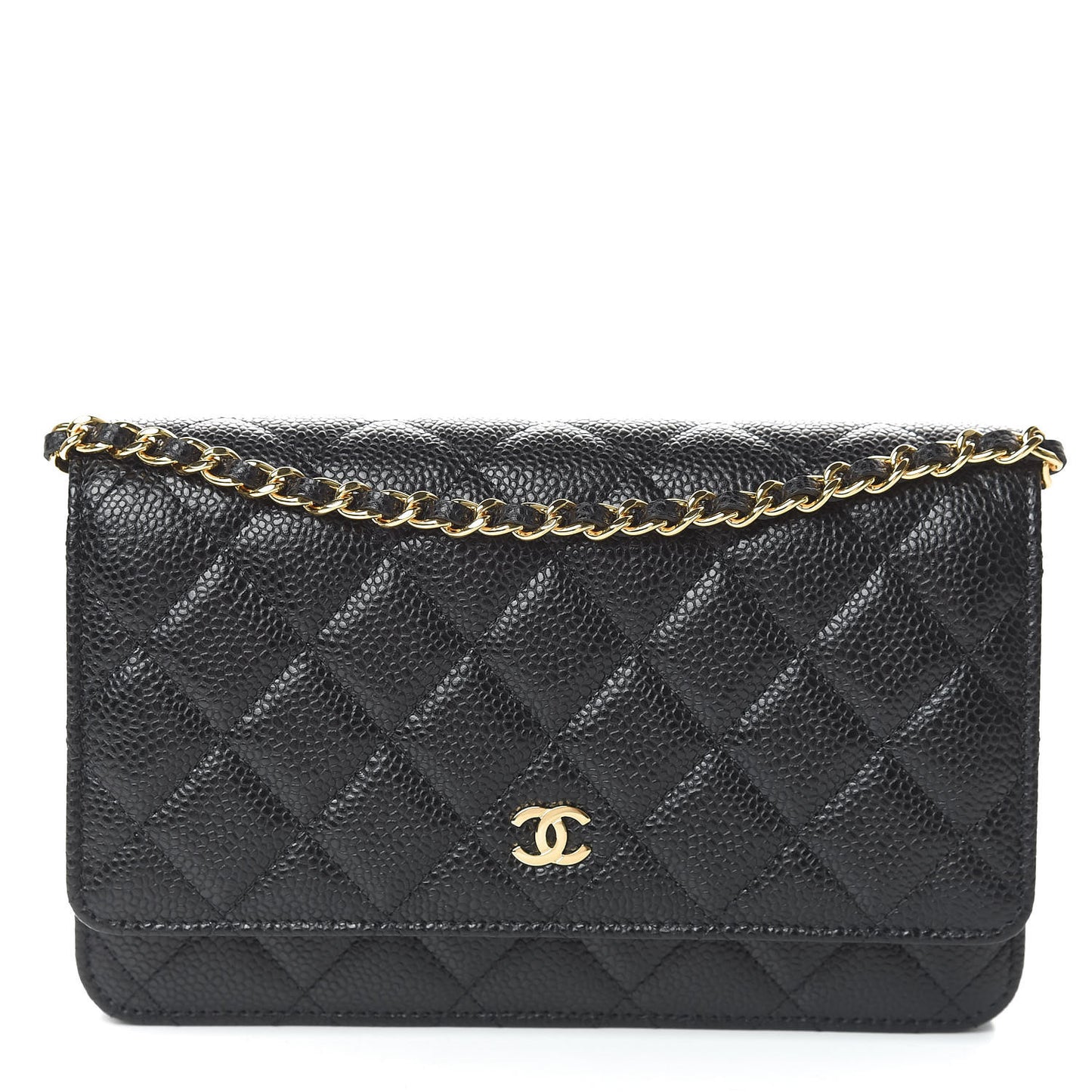 Caviar Quilted Wallet On Chain WOC Black