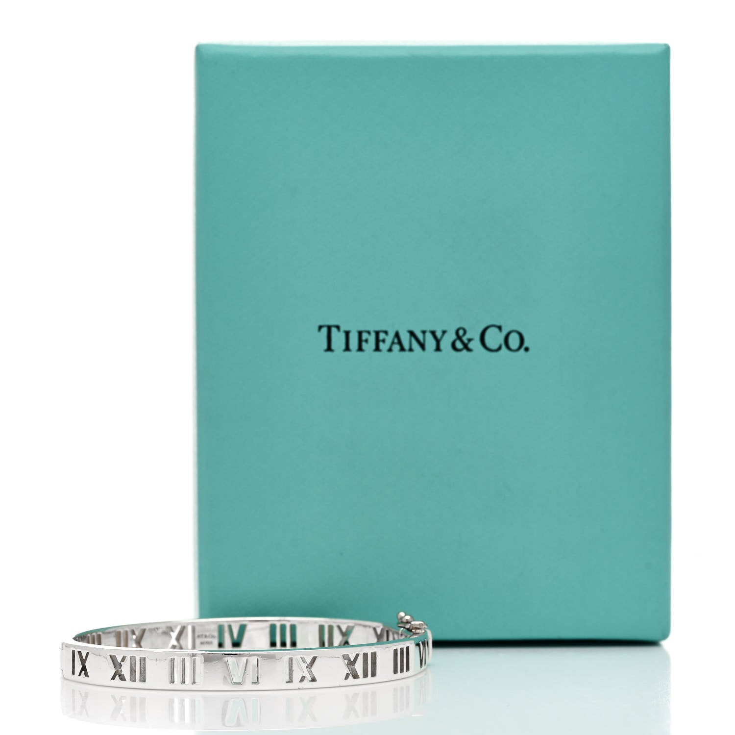 Tiffany Sterling Silver Atlas Pierced Hinged Bangle Bracelet 4 of 4