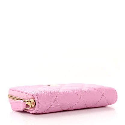 Chanel Caviar Quilted Zip Coin Purse Pink 4 of 8