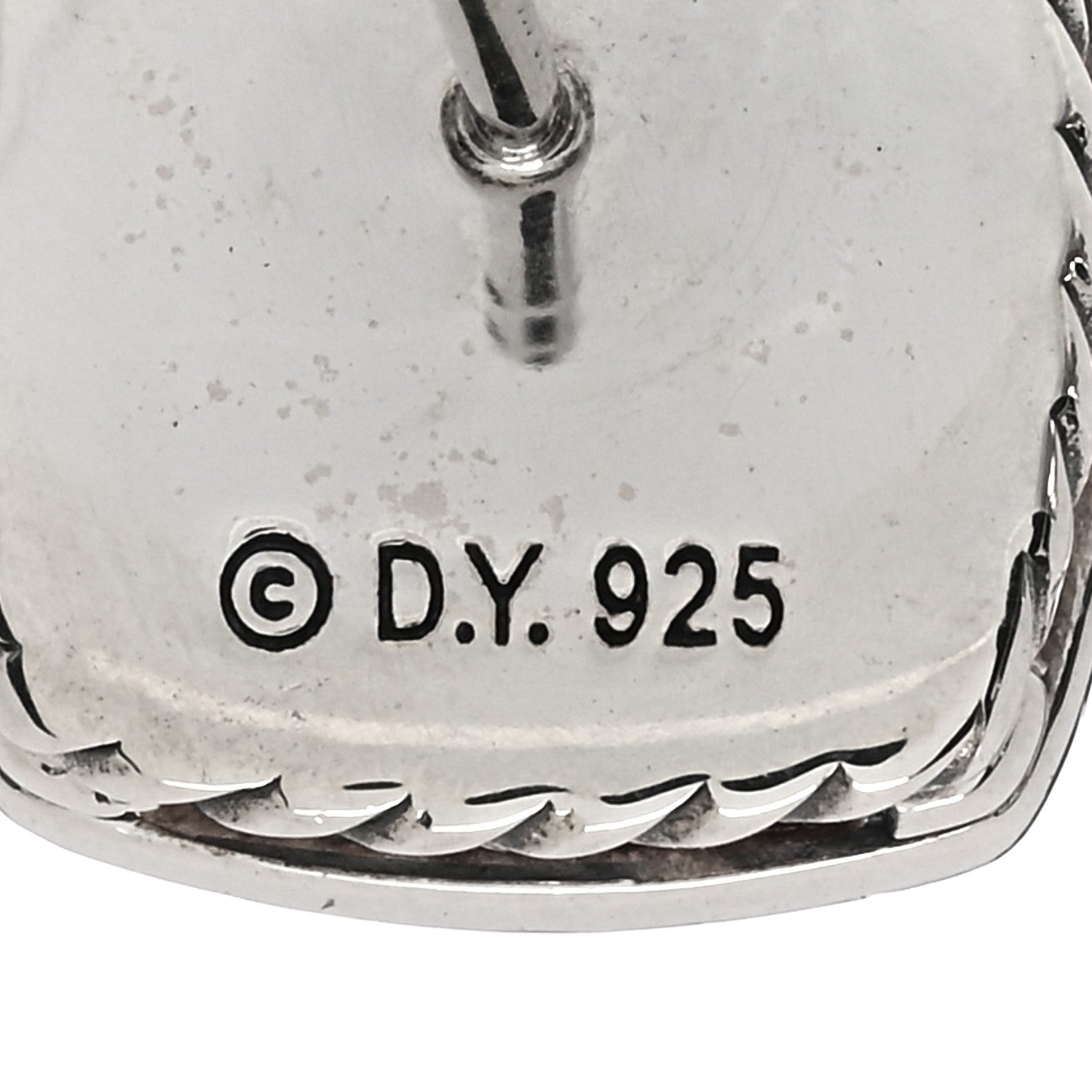 David Yurman Sterling Silver Diamond Morganite 7mm Petite Albion Earrings 4 of 4