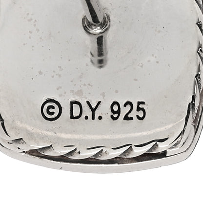 David Yurman Sterling Silver Diamond Morganite 7mm Petite Albion Earrings 4 of 4