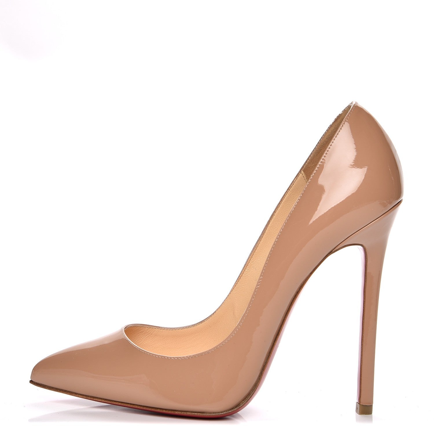 Christian Louboutin Patent Pigalle 120 Pumps 39 Nude 1 of 8